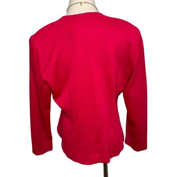 Vintage 80s huge gem button scalloped light weight blazer jacket size 9/10 M - Picture 4 of 7